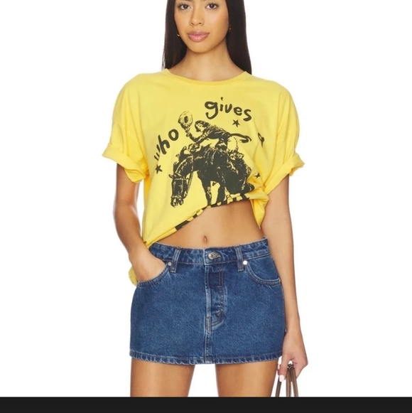 Daydreamer Tops - NWT Daydreamer Who Gives A Buck Cotton Graphic T-Shirt Sz XS